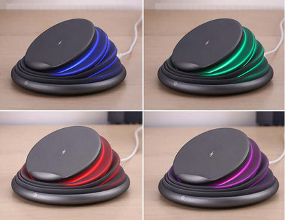 Creative New Wireless Charger Night Light Holder with Fast Charging and Colorful Atmosphere Light - Portable Folding Design