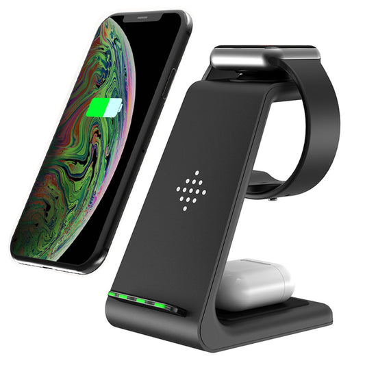 Wireless Charger for iPhone 12 - Three-In-One Charging Stand for iWatch 6 and Fast Charging Base
