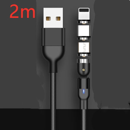 Magnetic Rotating Charging Cable - 540° & 180° Bendable Suction Three-in-One Magnetic Data Cable