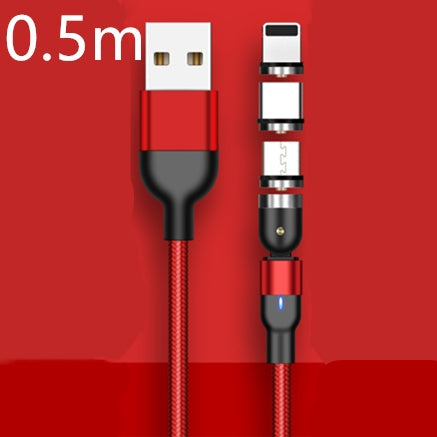 Magnetic Rotating Charging Cable - 540° & 180° Bendable Suction Three-in-One Magnetic Data Cable