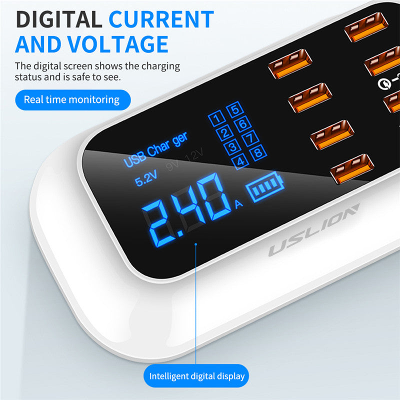 PD18W Smart Power Strip with Digital Display and Multiple USB Ports