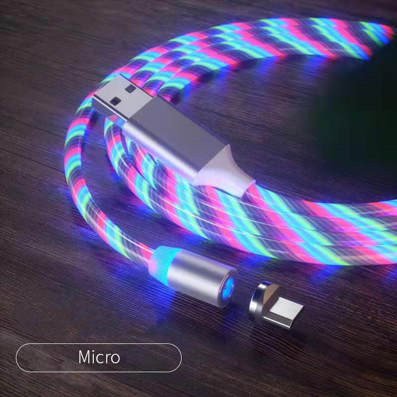 Magnetic Fast Charging Cable - Streamer LED Magnet Charger for Lighting and Micro USB Type-C