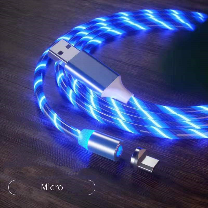 Magnetic Fast Charging Cable - Streamer LED Magnet Charger for Lighting and Micro USB Type-C