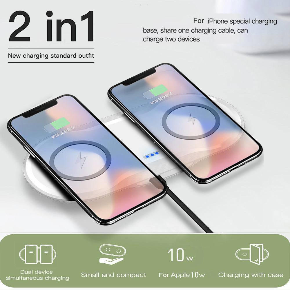 Wireless Dual Phone Charger - Fast & Convenient Charging Solution