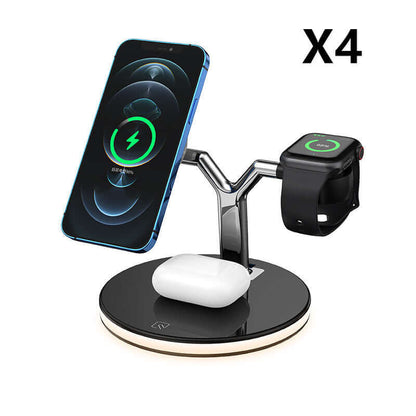 Compatible with Apple, 3 In 1 Magnetic Wireless Charger 15W Fast Charging Station For Magsafe Chargers with iPhone and Apple Watch.