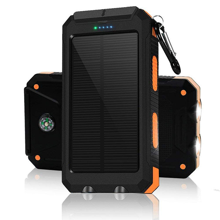 Solar Power Bank Portable with Outdoor Compass for Mobile Devices