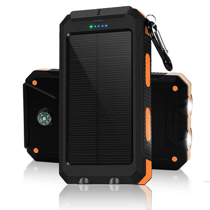 Solar Power Bank Portable with Outdoor Compass for Mobile Devices