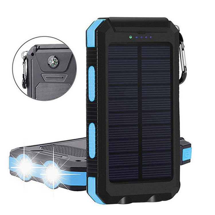 Solar Power Bank Portable with Outdoor Compass for Mobile Devices