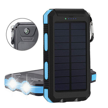 Solar Power Bank Portable with Outdoor Compass for Mobile Devices