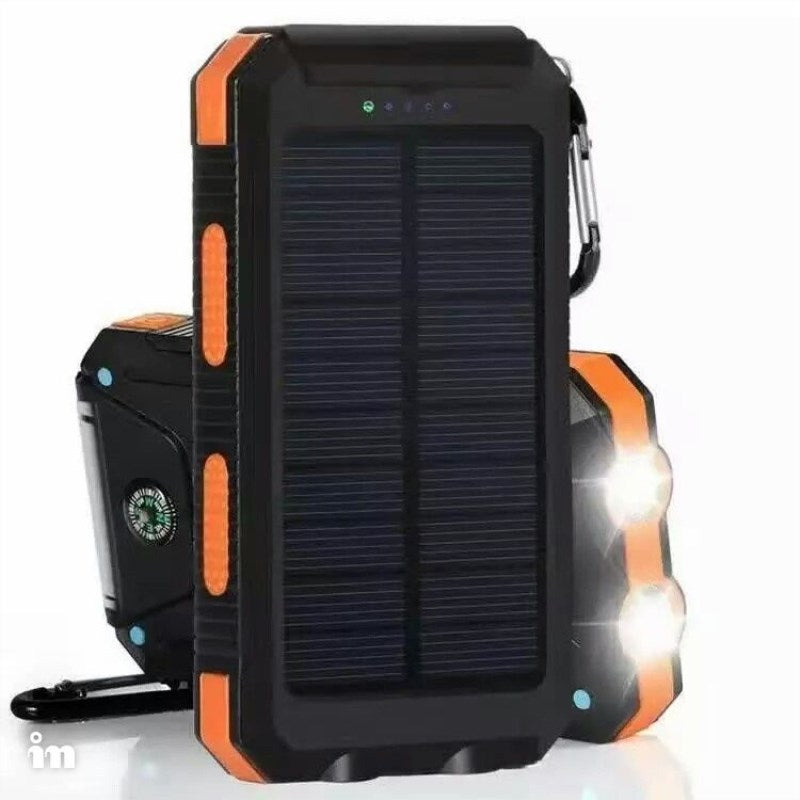Solar Power Bank Portable with Outdoor Compass for Mobile Devices